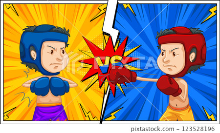 Boxing Match Showdown: Blue vs Red Boxing Match Showdown: Blue vs Red 123528196