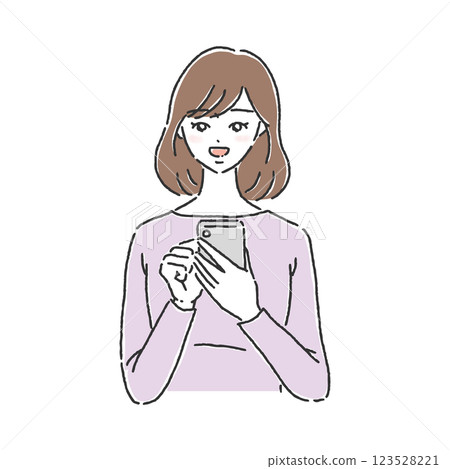 A woman operating a smartphone 123528221