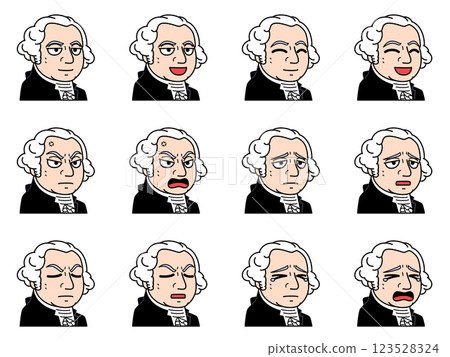 George Washington illustration set George Washington illustration set 123528324