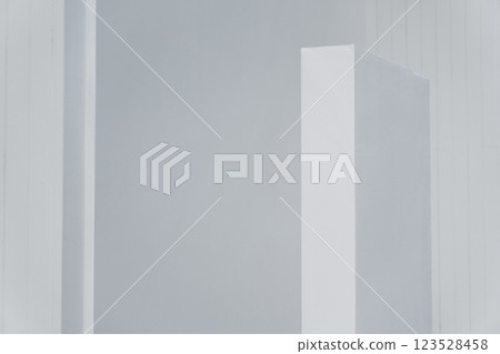 White cement geometric architecture detail background 123528458