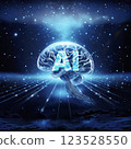 AI brain in space_background_Generative AI_illustration 123528550