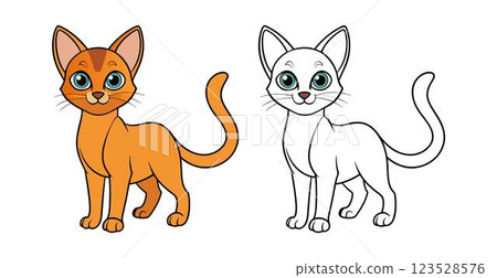 cartoon cat cartoon cat 123528576
