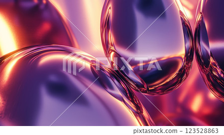 Futuristic minimalist background with sleek metallic shapes and soft glowing edges 123528863