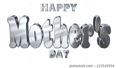 3DCG characters "Happy Mother's Day" Silver, Silver 3DCG characters "Happy Mother's Day" Silver, Silver 123529354