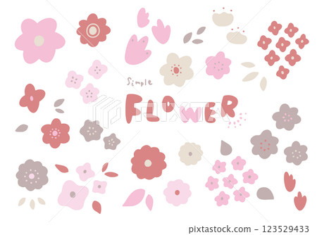 A set of cute dull pink flowers 123529433