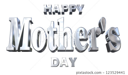 3DCG characters "Happy Mother's Day" Silver, Silver 3DCG characters "Happy Mother's Day" Silver, Silver 123529441