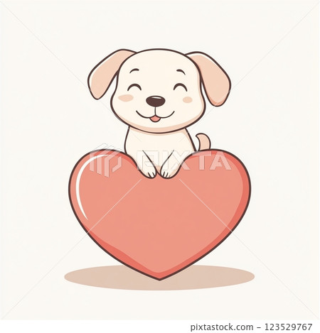 Dog with a heart 123529767