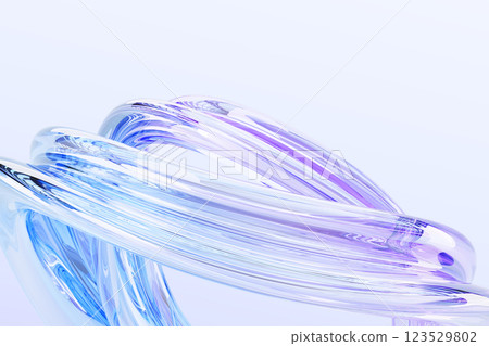 Fluid glass dynamic 3d background. Abstract liquid holographic transparent ribbon wave line with speed motion effect, blue purple light gradient. Modern wallpaper, render tech banner. 3D illustration Fluid glass dynamic 3d background. Abstract liquid holographic transparent ribbon wave line with speed motion effect, blue purple light gradient. Modern wallpaper, render tech banner. 3D illustration 123529802