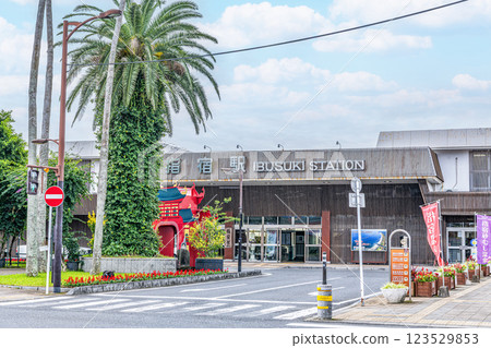 JR Ibusuki Station on a clear day in Ibusuki City, Kagoshima Prefecture 123529853