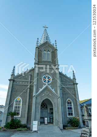 The facade of Amakusa Sakitsu Catholic Church, a UNESCO World Heritage Site in Amakusa, Kumamoto Prefecture 123530034
