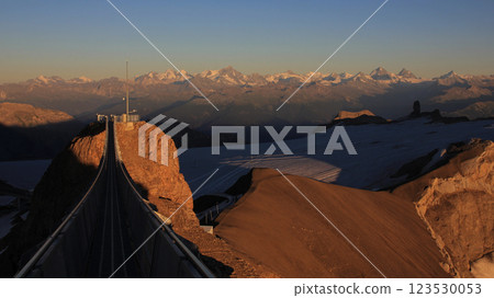 Sunset view from Glacier 3000, Switzerland. Sunset view from Glacier 3000, Switzerland. 123530053