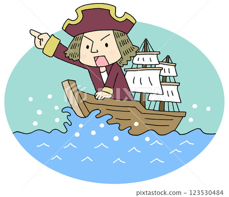 Columbus on the ship 123530484