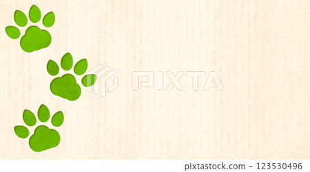 Eco paper texture and animal paws print in paper cut style. Sustainable development of strategy approach to zero waste, responsible consumption. Reuse, renewable resource, eco-friendly concept Eco paper texture and animal paws print in paper cut style. Sustainable development of strategy approach to zero waste, responsible consumption. Reuse, renewable resource, eco-friendly concept 123530496