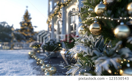 A picture showcasing Christmas decorations used for home embellishment 123530543