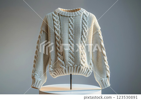 white blank sweater shirt mockup on background, AI Generated 123530891