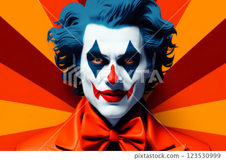 April fool day with a colorful comedian Joke 123530999