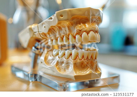 a mockup of a dental model human jaw or oral cavity. ai generative 123531177