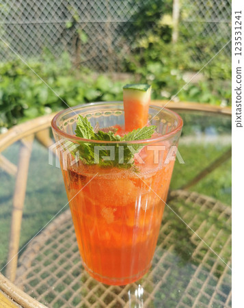 fresh color cocktail in the garden 123531241