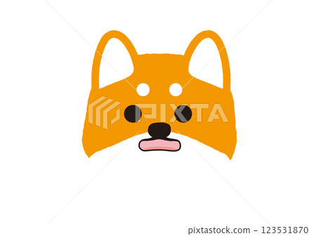 A simple illustration of a Shiba Inu with a confused face 123531870