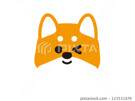 A simple illustration of a winking Shiba Inu A simple illustration of a winking Shiba Inu 123531876