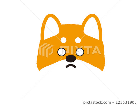A simple illustration of a slightly angry Shiba Inu 123531903