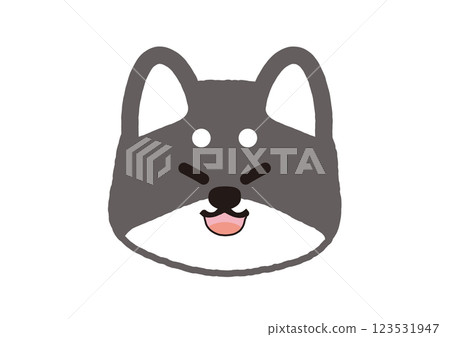 一隻可愛又活潑的黑色柴犬的插圖 一隻可愛又活潑的黑色柴犬的插圖 123531947