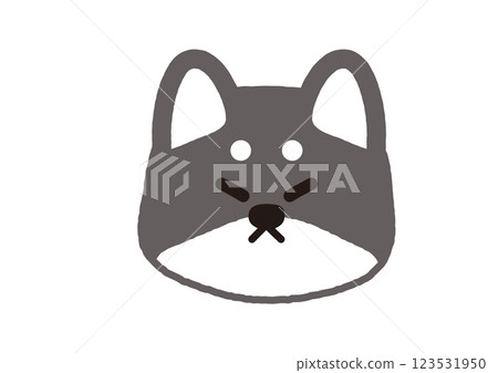 Illustration of a cute grumpy black Shiba Inu Illustration of a cute grumpy black Shiba Inu 123531950