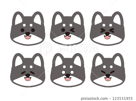 帶著笑臉的可愛黑色柴犬插畫集 123531955