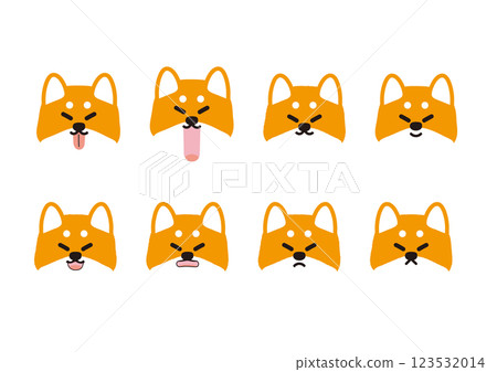 可愛的柴犬不滿的面部表情插圖集 123532014