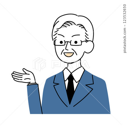 Senior generation businessman guide illustration material 123532650