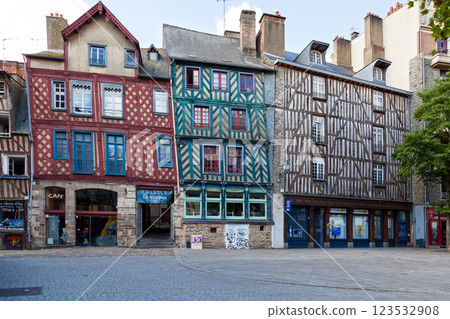 Half-timbered buildings on place Sainte-Anne in Rennes Half-timbered buildings on place Sainte-Anne in Rennes 123532908