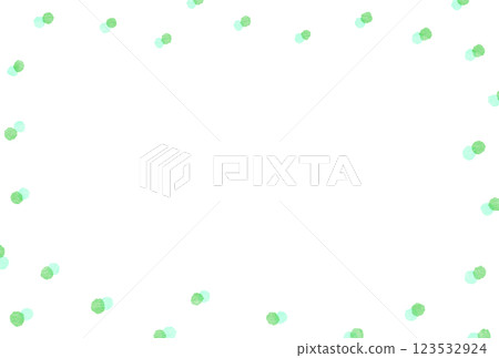 Green and light blue overlapping polka dot frame 123532924