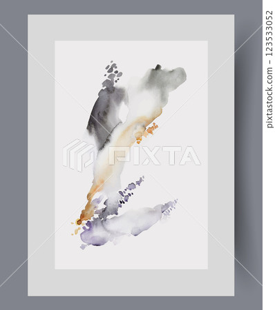 Surreal composition with multi-colored spots on abstract wall art. Watercolor artwork Surreal composition with multi-colored spots on abstract wall art. Watercolor artwork 123533052