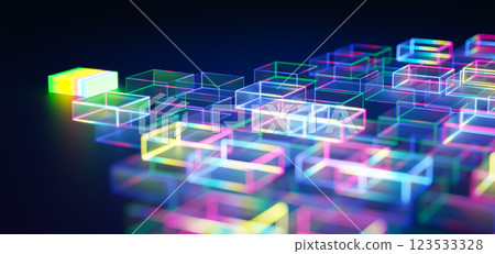 Glowing cubes creating futuristic and innovative abstract background Glowing cubes creating futuristic and innovative abstract background 123533328