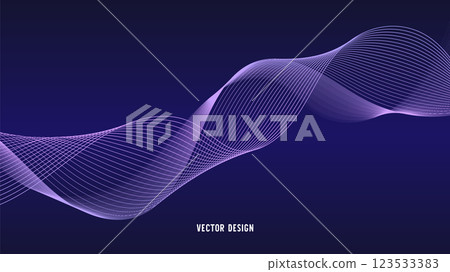 Geometric curved lines in gradient forming dynamic futuristic abstract flow patterns 123533383