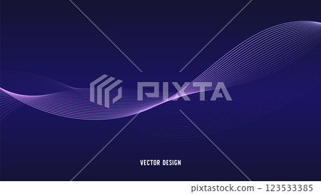 Geometric curved lines in gradient forming dynamic futuristic abstract flow patterns 123533385