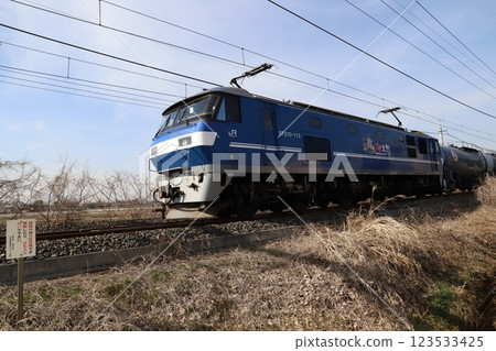 冬季在埼玉縣蓮田市郊區運行的EF210型電力機車 冬季在埼玉縣蓮田市郊區運行的EF210型電力機車 123533425