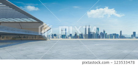 Modern building overlooking kuala lumpur skyline on a sunny day 123533478