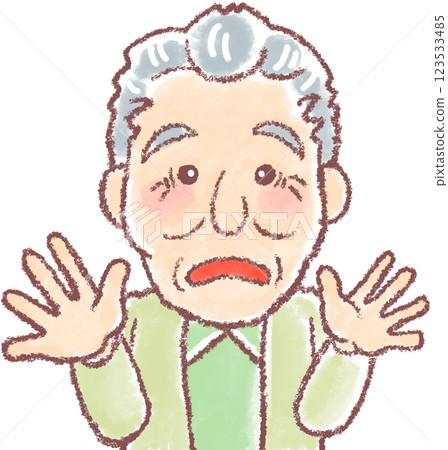 祖父_老人_驚訝的臉 123533485