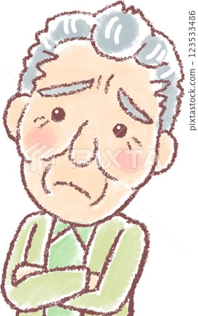 Grandfather _ Elderly man _ Troubled face 123533486