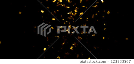 Golden glowing particles scattered on dark background, shimmering glitter effect, festive overlay texture, abstract celebration design, radiant sparkling lights, elegant digital pattern 123533567