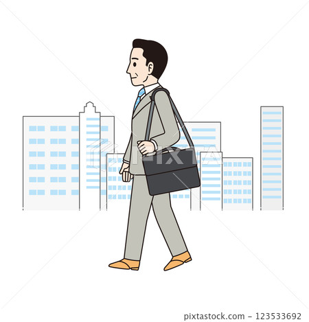 中年男性商務人士上下班 中年男性商務人士上下班 123533692