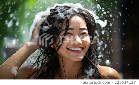 女人洗頭（人工智慧生成的圖像） 123534127