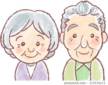 Elderly men and women_Grandpa_Grandma_Upper body 123534211