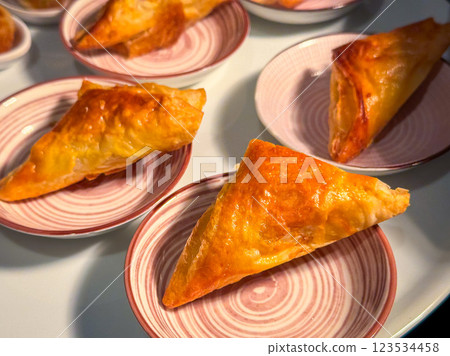 Many type of cocktail food on disk ready to eat 123534458