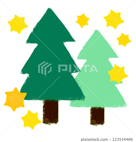 Simple illustration, crayon touch, pollen season Simple illustration, crayon touch, pollen season 123534466