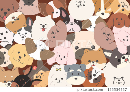 時尚的背景，狗臉重疊。 123534537