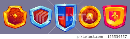 Medieval cartoon shield collection Medieval cartoon shield collection 123534557