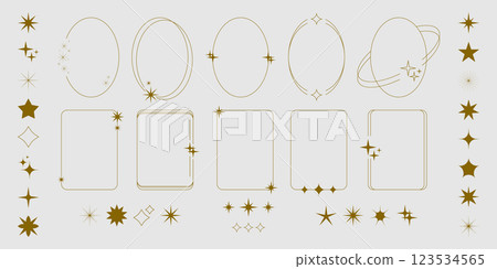 Y2k golden frames set isolated on background 123534565