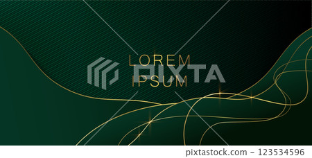 Green luxury abstract background with gold lines Green luxury abstract background with gold lines 123534596